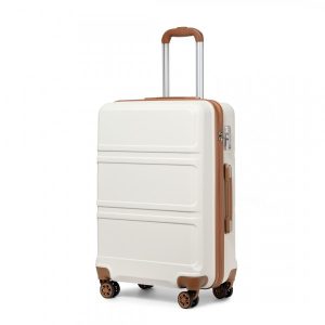 28 INCH SCULPTED HORIZONTAL DESIGN SUITCASE IN CREAM - KONO