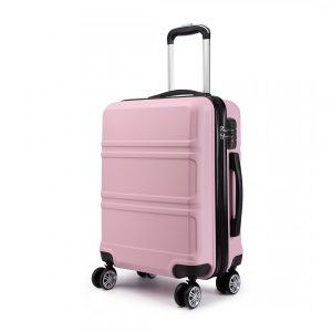 24 INCH SCULPTED HORIZONTAL DESIGN SUITCASE IN PINK - KONO