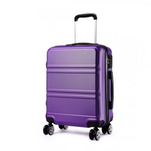 24 INCH SCULPTED HORIZONTAL DESIGN SUITCASE IN PURPLE - KONO