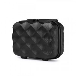 BRITISH TRAVELLER 13 INCH ULTRALIGHT ABS AND POLYCARBONATE VANITY CASE - BLACK