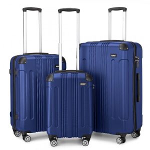 19/24/28 INCH 3 PIECE SET ABS LIGHTWEIGHT COMPACT HARD SHELL TRAVEL LUGGAGE IN BIEGE - KONO