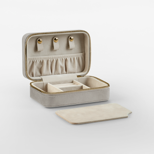 VELVET TRAVEL JEWELLERY BOX - MOONSTONE