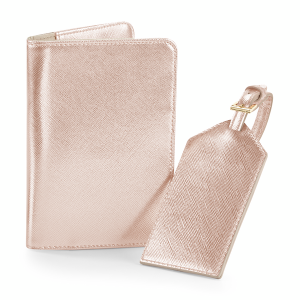 PASSPORT & LUGGAGE TRAVEL SET - ROSE GOLD