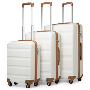 3-PIECE LIGHTWEIGHT ABS HARDSHELL SUITCASE SET - 19, 24, 28 INCH WITH SECURE TSA LOCK IN NAVY - KONO